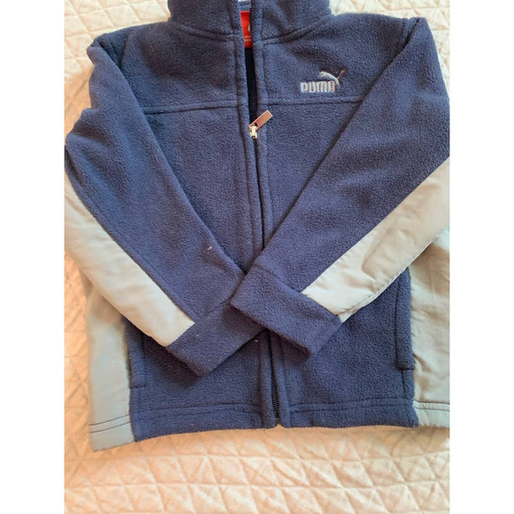 5/ $25 𝅺PUMA Blue and Gray Fleece Jacket 24M - Picture 3 of 8